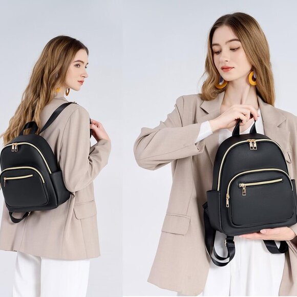 Mini Backpack Purse for Women PU Leather Small Casual Travel Daypack - Picture 2 of 7